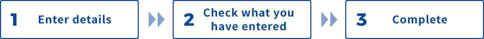 1 Enter details → 2 Check what you have entered → 3 Complete